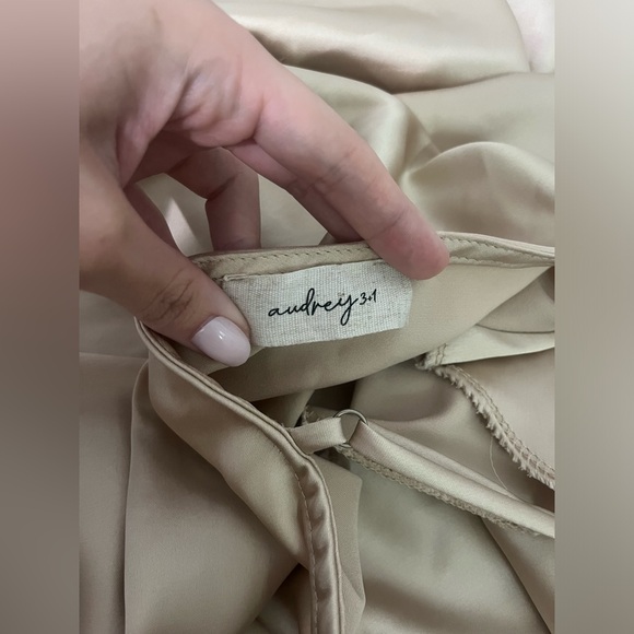 Gold Satin Mini Dress - Picture 4 of 4